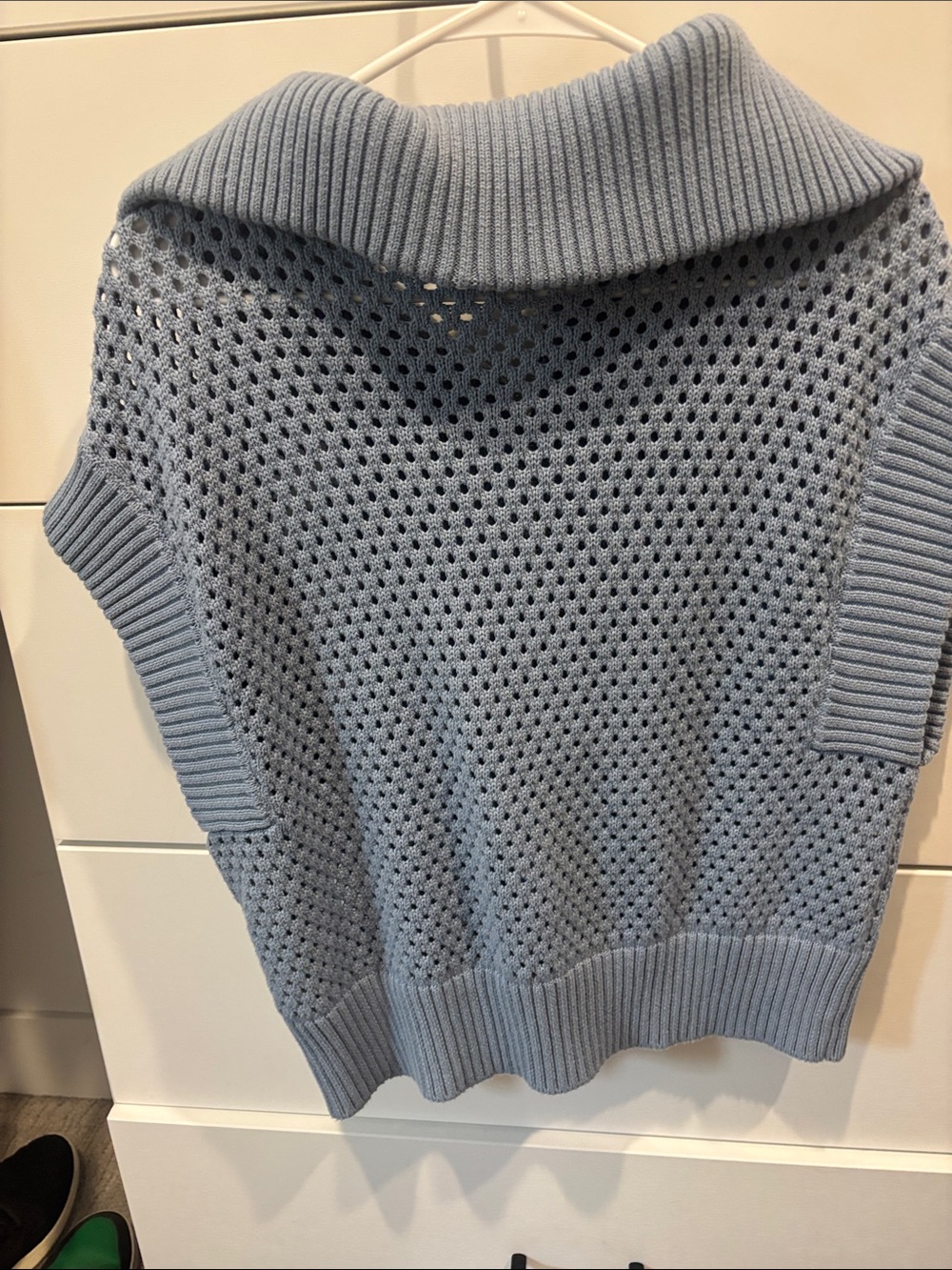 Varley Dusty Blue Knit Sleeveless Half-Zip Pullover - Picture 2 of 3